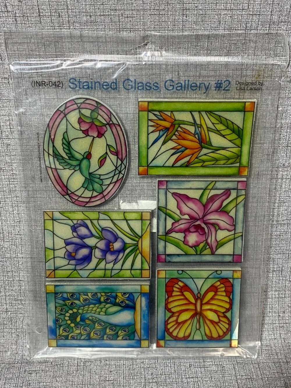 VTG NEW Stained Glass Gallery2 EZ Mount Rubber Stamps Hard To Find New Old Stock